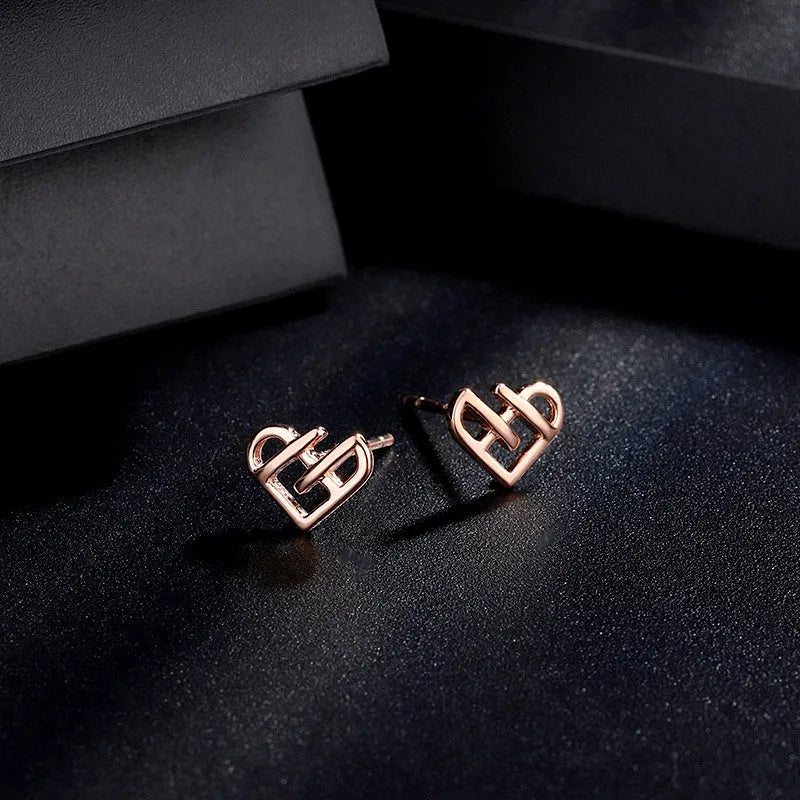 Perfect Hollow Heart Studs for adding glamour to any outfit