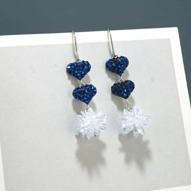 Close-up detail of the sparkling zircons and plating on the Crystal Tassel Earrings