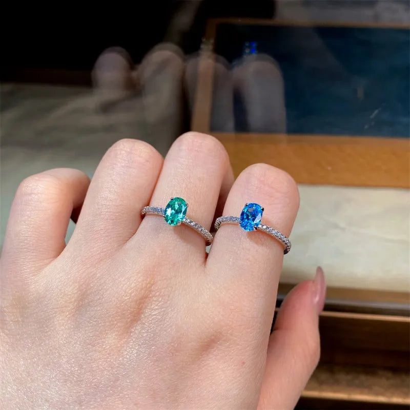 Top-down view of the sparkling Sterling Silver Ice Diamond Rings