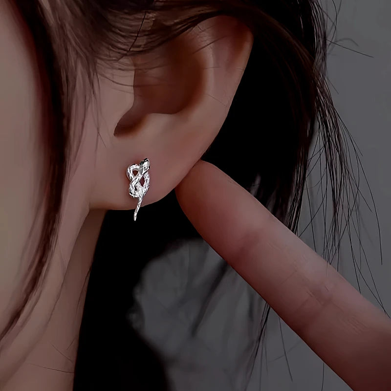 Close-up detail of the sparkling zircons and plating on the Square Threader Earrings