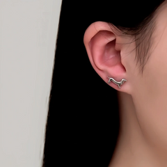 Close-up detail of the sparkling zircons and plating on the Leaf Earrings