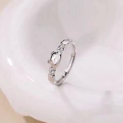 Sterling Silver Luxury Adjustable Cute Cat Rings - stunning Puppy Stud Earrings