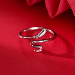 Sterling Silver Luxury Adjustable Snake Rings - stunning Cross Threader Earrings