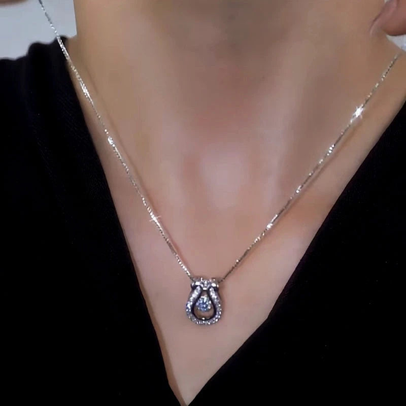 Sterling Silver Luxury Diamond Necklace - beautiful Snake Ring