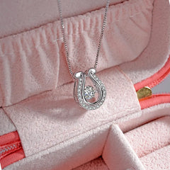 Detailed view of the Sterling Silver Luxury Diamond Necklace chain and pendant