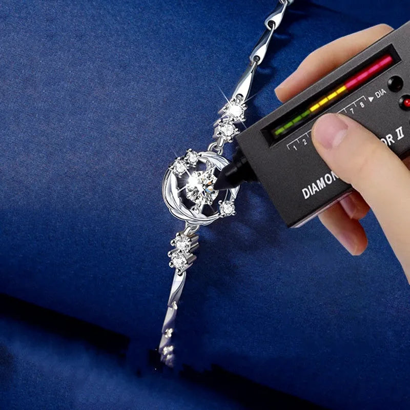 Close-up of the clasp and charm details on the Diamond Hollow Heart Necklace