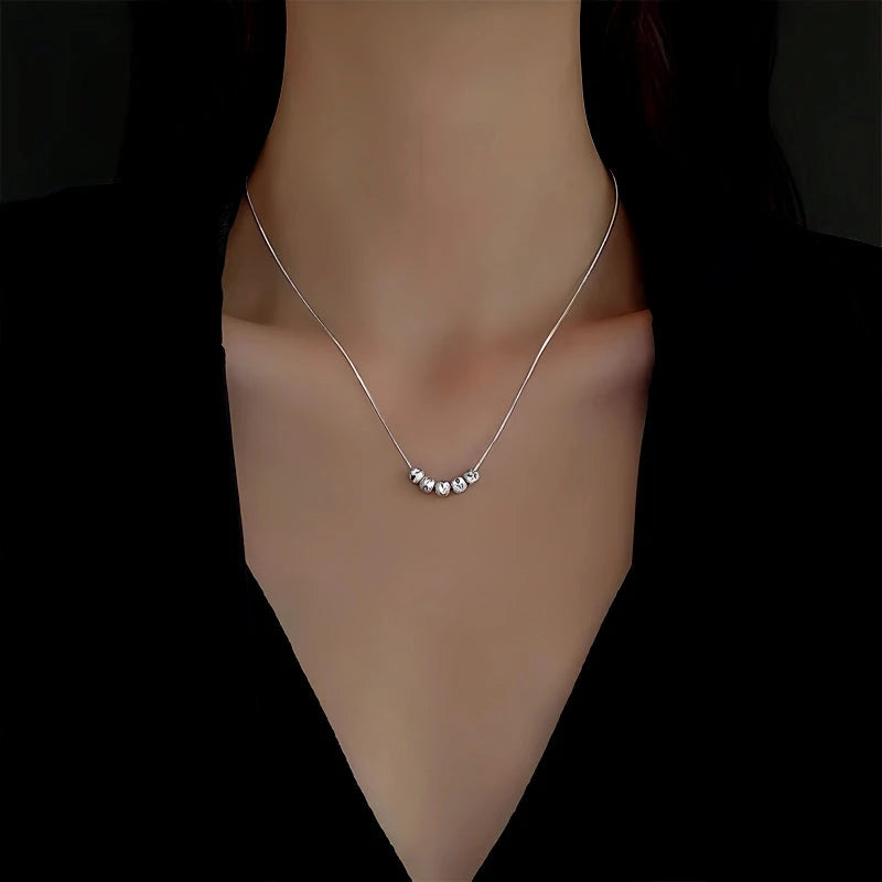 Sterling Silver Luxury Five Fortunes Necklace - beautiful Wreath Heart Necklace