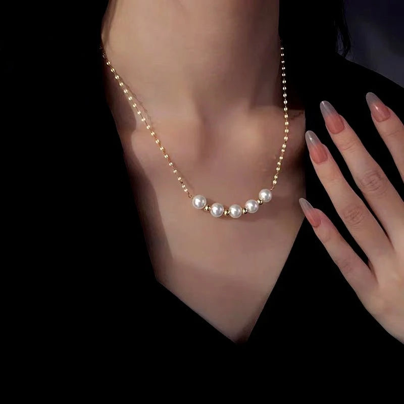 Sterling Silver Luxury Pearl Necklaces worn to showcase its length and pendant detail