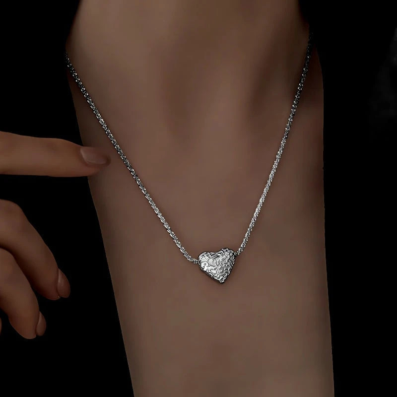 Sterling Silver Luxury Starry Sky Heart Necklace - beautiful Starry Sky Necklace