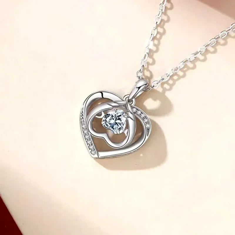 Close-up of the pendant and clasp on the Heartbeat Necklace