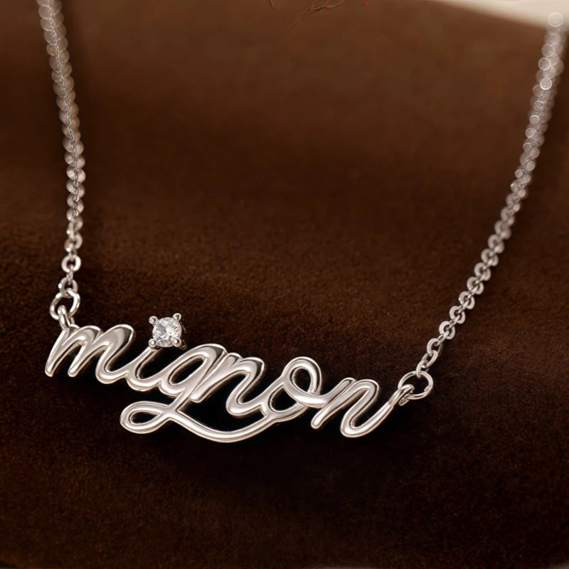 Close-up of the pendant and clasp on the Dainty Zircon Necklace