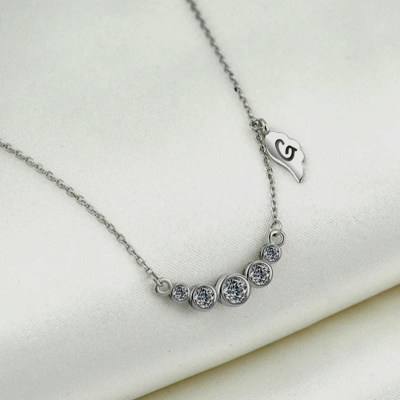 Close-up of the pendant and clasp on the Solitaire Zircon Necklace
