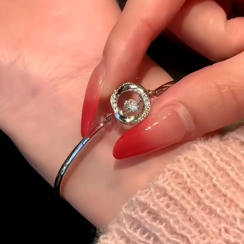 Sterling Silver Mobius Arc-Shaped Smart Bracelet - chic Mobius Arc Bracelet