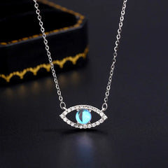 Sterling Silver Moonstone Devil's Eye Necklace - beautiful Moonstone Eye Necklace