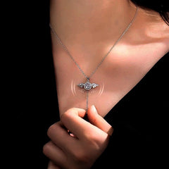 Sterling Silver Moving Angel Heart Wings Necklaces - beautiful Angel Wings Necklace