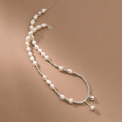 Sterling Silver Pearl Heart Necklace - beautiful Pearl Heart Necklace