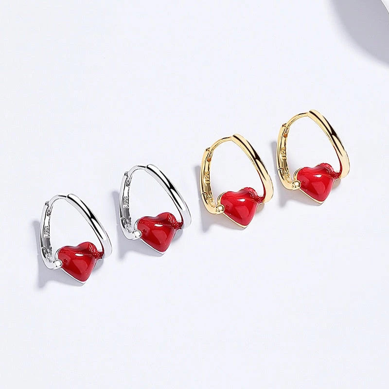 Perfect Red Heart Earrings for adding glamour to any outfit