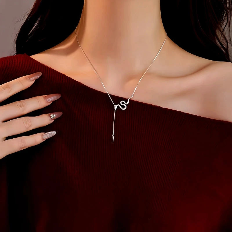 Sterling Silver Snake Dancing Necklace - beautiful Dancing Snake Necklace