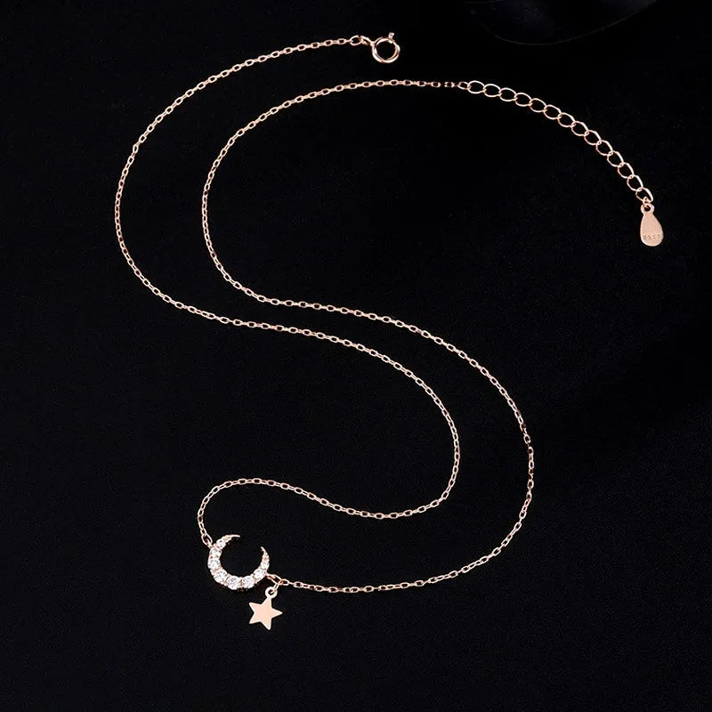 The perfect Star and Moon Necklace for layering or wearing as a statement piece