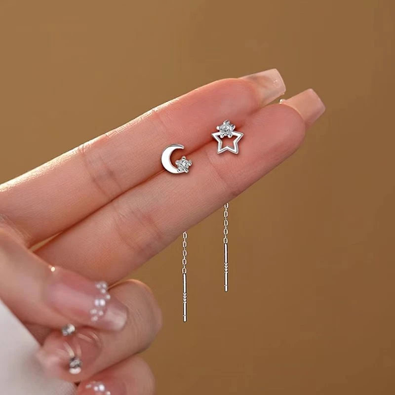 Close-up detail of the sparkling zircons and plating on the Star and Moon Threaders