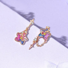 Close-up detail of the sparkling zircons and plating on the Star Drop Earrings