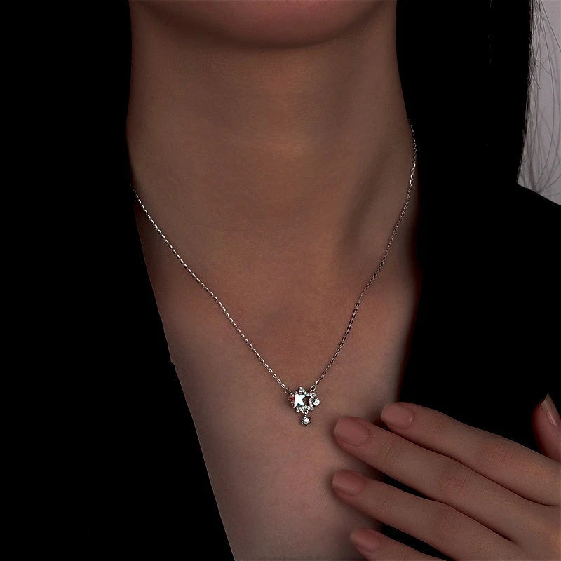 Close-up of the pendant and clasp on the Stone Star Necklace