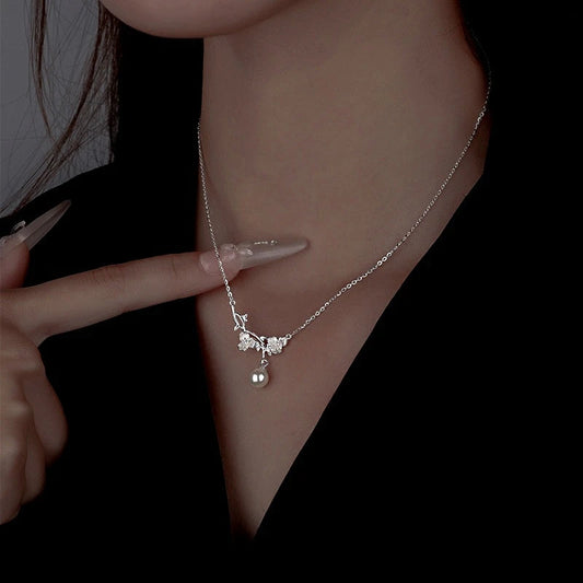 Sterling Silver Thorn Flower Branch Necklaces - beautiful Thorn Branch Necklace