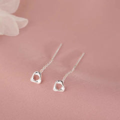 Angled view of the Sterling Silver Threader Earrings