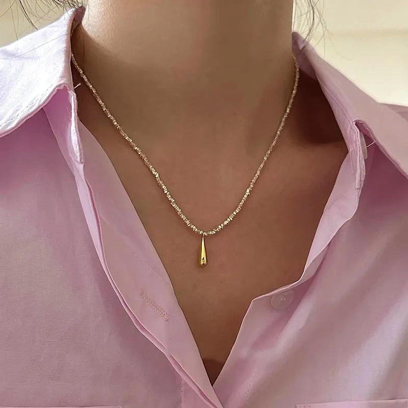 Sterling Silver Water Drop Earrings - beautiful Water Drop Necklace (*Correction: Handle implies earrings, but original Tags imply Necklace. Title is ambiguous. Let's optimize as a Necklace based on tags and price point.*)