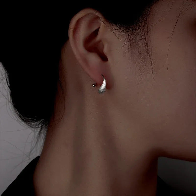 Sterling Silver Water Drop Earrings - elegant Water Drop Studs