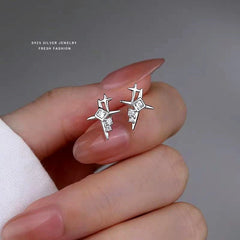 Close-up detail of the sparkling zircons and plating on the Bling Star Studs