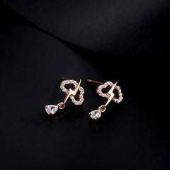 Close-up detail of the sparkling zircons and plating on the Cloud Lightning Earrings