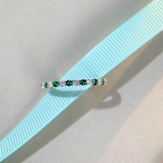 Sterling Silver Zircon Diamond Gemstone Rings worn on the hand to show its beautiful fit and design