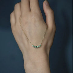 Sterling Silver Zircon Diamond Necklace worn to showcase its length and pendant detail