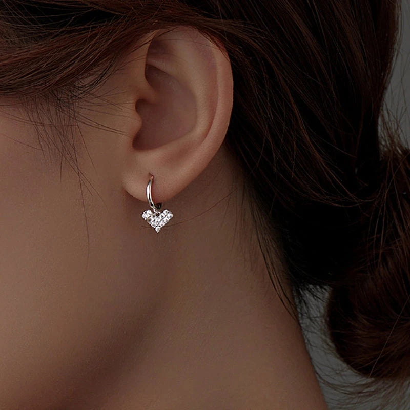 Perfect Zircon Heart Dangle Earrings for adding glamour to any outfit