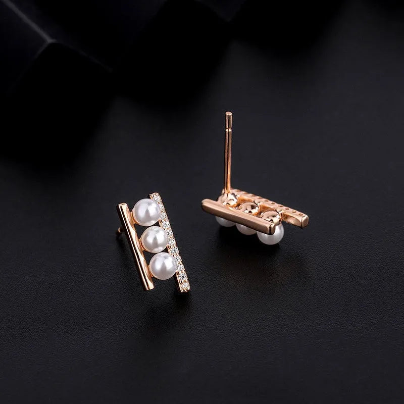 Perfect Zircon Pearl Studs for adding glamour to any outfit