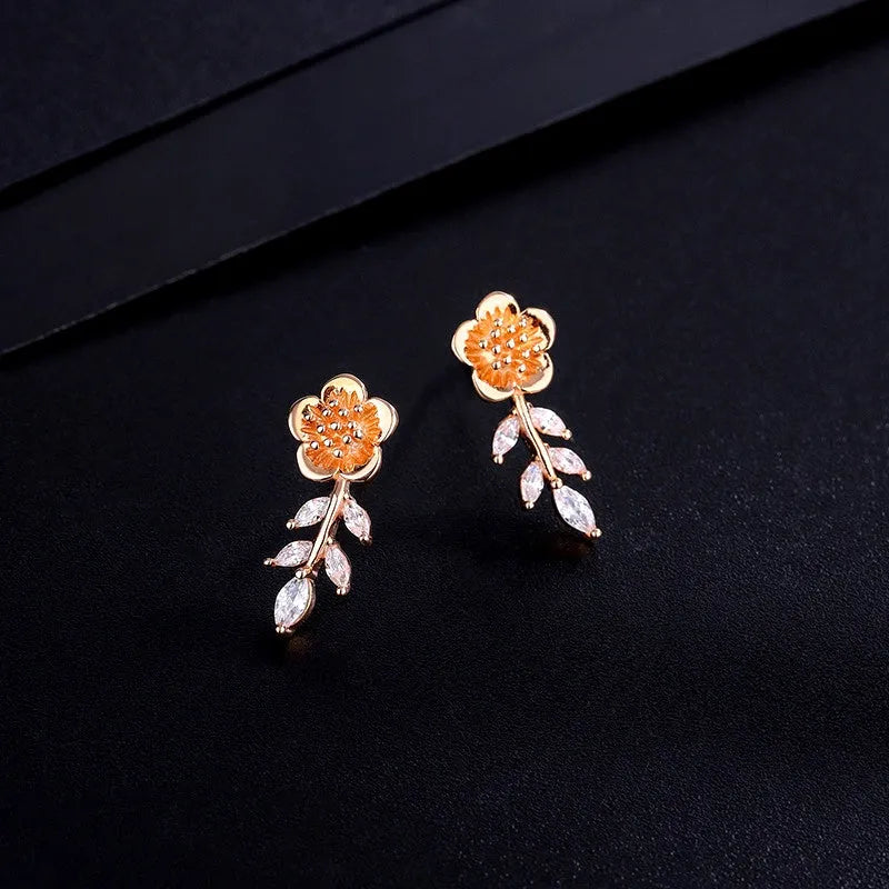 Perfect Zircon Flower Earrings for adding glamour to any outfit
