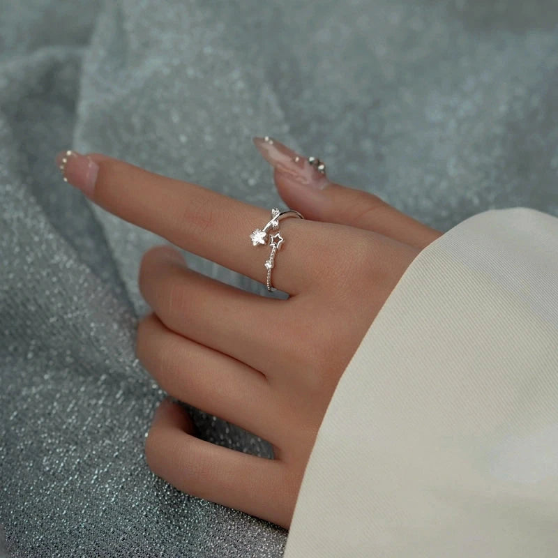 Sterling Silver Zircon Star Rings - stunning Zircon Star Ring