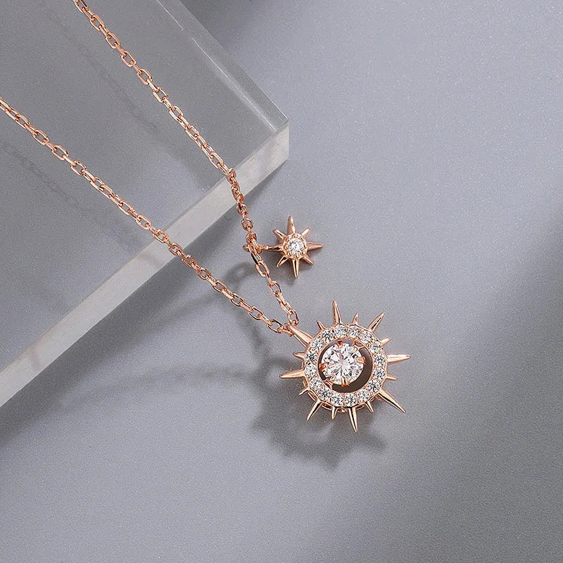 The perfect Zircon Sun Necklace for layering or wearing as a statement piece