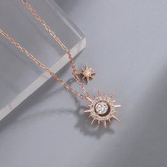 The perfect Zircon Sun Necklace for layering or wearing as a statement piece