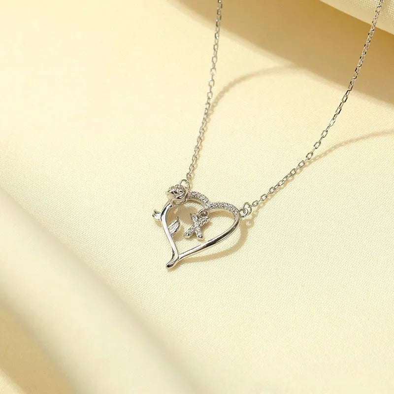 Highlighting the sparkle of the pendant on the Letter Necklace