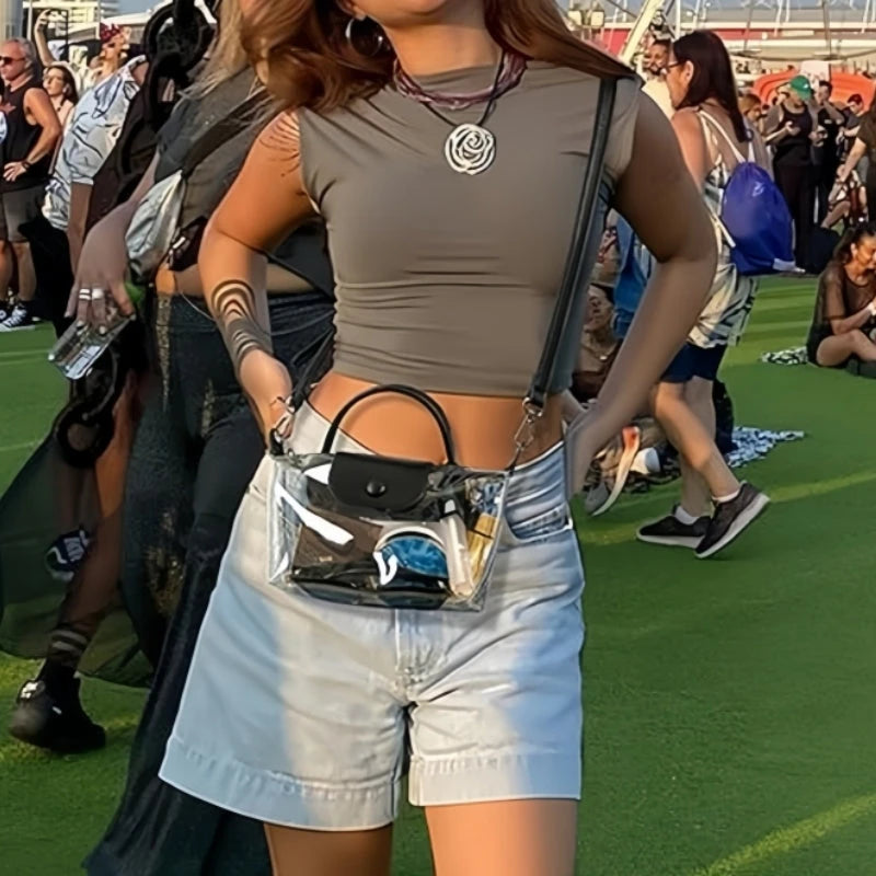 Detail of the color and pattern on the Small Square Handbag