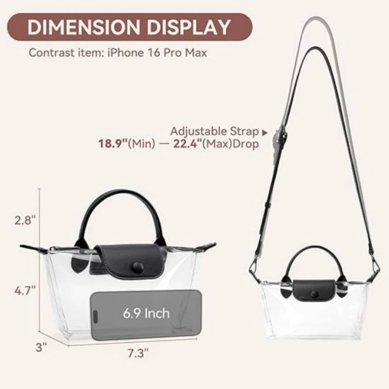 Model using or wearing the Transparent Small Square Handbag