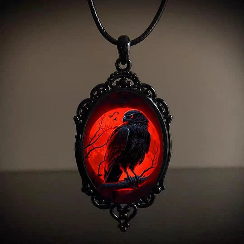 Detailed view of the Witch Halloween Pendant Necklaces chain and pendant