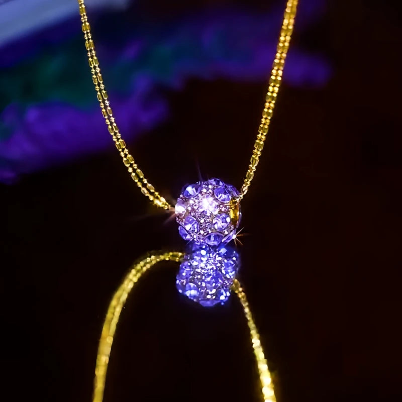 Close-up of the pendant and clasp on the Zircon Ball Pendant