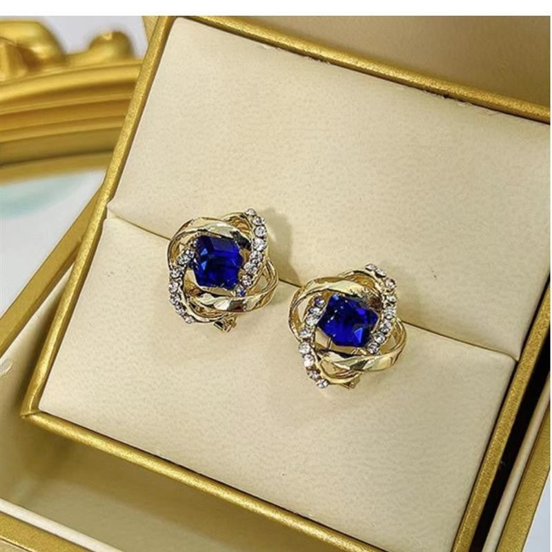 레드 크리스탈 &amp; 다이아몬드 헤일로 스터드