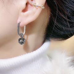 High-End Shiny Gray Ball Earrings