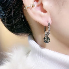 High-End Shiny Gray Ball Earrings