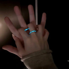 Sterling Silver Adjustable Luminous Couple Rings - stunning Luminous Couple Rings