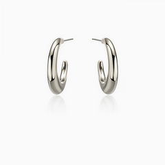 Angled view of the 14K Gold-Plated Trending C-Shaped Earrings